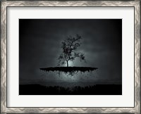 Framed Flying Tree ( digitally generated - black)