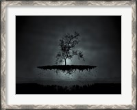 Framed Flying Tree ( digitally generated - black)