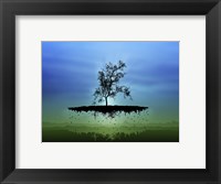 Framed Flying Tree ( digitally generated - blue)