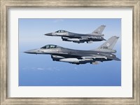 Framed Two Dutch F-16AMs Over the Mediterranean Sea (side view)