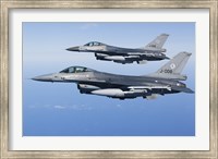 Framed Two Dutch F-16AMs Over the Mediterranean Sea (side view)