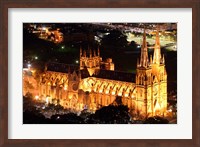 Framed St Mary's Cathedral at Night,  Sydney, Australia