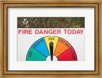 Framed Fire Danger Warning Sign, Queensland, Australia