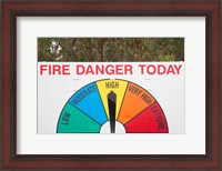 Framed Fire Danger Warning Sign, Queensland, Australia