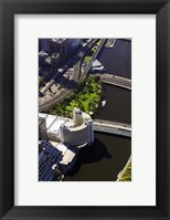 Framed Holiday Inn and Yarra River, Melbourne, Victoria, Australia