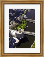 Framed Holiday Inn and Yarra River, Melbourne, Victoria, Australia