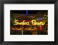 Framed Surfers Paradise Sign, Gold Coast, Queensland, Australia