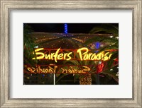 Framed Surfers Paradise Sign, Gold Coast, Queensland, Australia