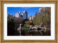 Framed Chinese Garden, Darling Harbor, Sydney, Australia
