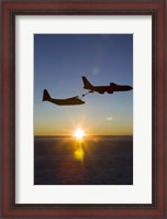 Framed MC-130H Combat Talon II Being Refueled by a KC-135R Stratotanker at Sunset