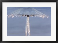 Framed MC-130H Combat Talon Dropping Flares