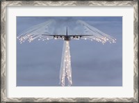 Framed MC-130H Combat Talon Dropping Flares