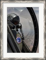Framed F-16 Pilot Checks Position of his Wingman