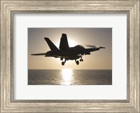 Framed F/A-18F Super Hornet in the Morning Sun over the Arabian Sea