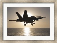 Framed F/A-18F Super Hornet in the Morning Sun over the Arabian Sea