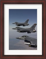 Framed Three F-16's fly in Formation over Arizona (vertical)