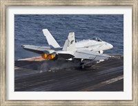 Framed F/A-18C Hornet Taking Off from the USS Dwight D Eisenhower