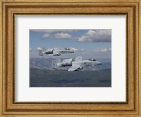 Framed Two A-10 Thunderbolt's Fly over Mountains in Central Idaho