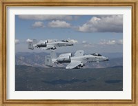 Framed Two A-10 Thunderbolt's Fly over Mountains in Central Idaho