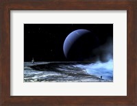 Framed Astronaut Standing on the Edge of a Lake of Liquid Methane