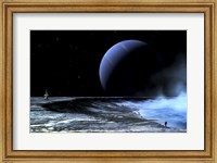 Framed Astronaut Standing on the Edge of a Lake of Liquid Methane