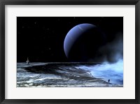 Framed Astronaut Standing on the Edge of a Lake of Liquid Methane