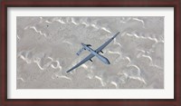 Framed MQ-1 Predator Flies over the White Sands National Monument, New Mexico