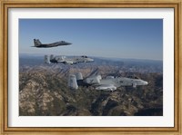 Framed F-15 Eagle and Two A-10 Thunderbolts, Central Idaho