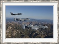 Framed F-15 Eagle and Two A-10 Thunderbolts, Central Idaho