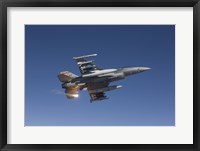 Framed F-16 Fighting Falcon Releases a Flare