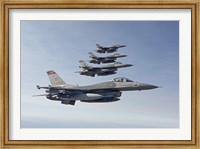 Framed Four F-16's fly in Formation over Arizona