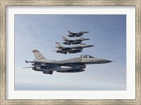 Framed Four F-16's fly in Formation over Arizona