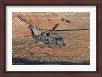 Framed HH-60G Pave Hawk Flies a Low Level Route in New Mexico Mountains
