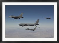 Framed Three F-16's Join Up with a KC-135 over Arizona