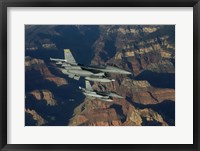 Framed Two F-16's fly in Formation over the Grand Canyon, Arizona