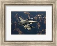 Framed Two F-16's fly over the Grand Canyon, Arizona