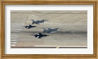Framed Two F-16's Land in Formation at Luke Air Force Base, Arizona