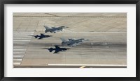 Framed Two F-16's Land in Formation at Luke Air Force Base, Arizona