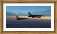 Framed Two F-16's over Arizona before sunset