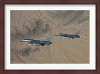 Framed Two F-16's over the Arizona Desert