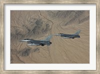 Framed Two F-16's over the Arizona Desert