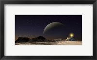 Framed Futuristic Space Scene Inspired by the Novel, The City and The Stars