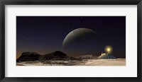 Framed Futuristic Space Scene Inspired by the Novel, The City and The Stars