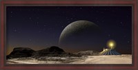 Framed Futuristic Space Scene Inspired by the Novel, The City and The Stars