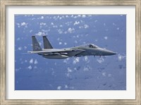 Framed F-15 Eagle Flies over the Pacific Ocean (close up)