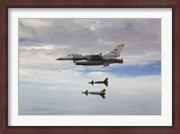 Framed F-16 Fighting Falcon Releases GBU-24 Laser Guided Bombs