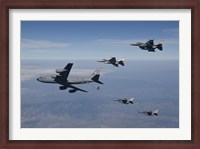 Framed Four F-16's and a KC-135 over Arizona