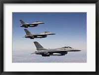 Framed Three F-16's fly in Formation over Arizona