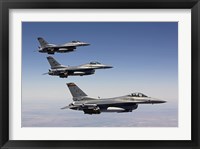 Framed Three F-16's fly in Formation over Arizona