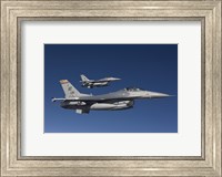 Framed Two F-16's in a Blue Sky